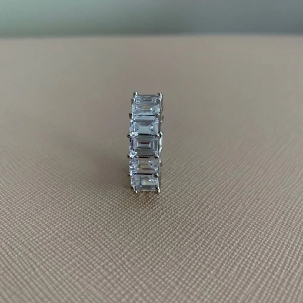 Sphera Milano 18K White Gold Baguette CZ Band Ring